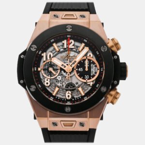 Hublot Skeleton 18k Rose Gold Big Bang Unico 411.OM.1180.RX Automatic Men's Wristwatch 45 mm