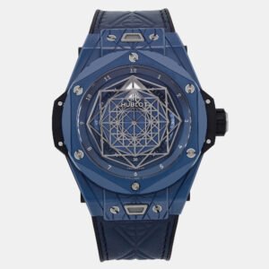 Stacked from 32 images. Method=A (R=8,S=4) Hublot Blue Ceramic Big Bang Sang Bleu II 415.EX.7179.VR.MXM19 Automatic Men's Wristwatch 45mm
