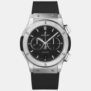 hublot black titanium classic fusion chronograph 541.nx.1171.rx men's wristwatch 42 mm