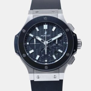 hublot black stainless steel ceramic big bang 301.sm.1770.rx automatic men's wristwatch 44 mm