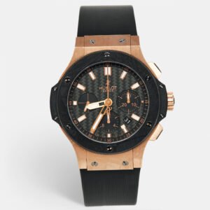luxury-men-hublot-used-watches-p1147044-007 Hublot Black Carbon Fiber 18K Rose Gold Titanium Rubber Big Bang 301.PM.1780.RX Men's Wristwatch 44 mm