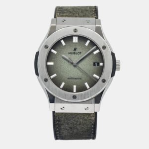 Hublot Green Titanium Classic Fusion Automatic Men's Wristwatch 45 mm