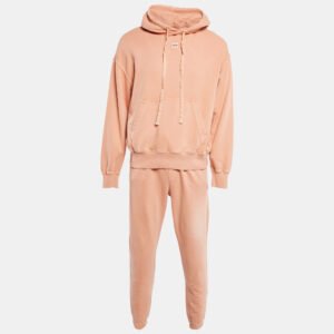 Hugo Boss Light Orange Cotton Knit Hoodie and Joggers Set S