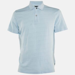 Boss by Hugo Boss Blue Linen & Cotton Press 56 Polo T-Shirt L