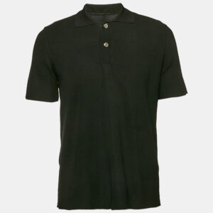 Jacquemus Black Knit Logo Detail Polo T-Shirt XS