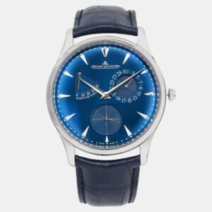 Jaeger LeCoultre Blue Stainless Steel Reserve de Marche Q1378480 Automatic Men's Wristwatch 39 mm