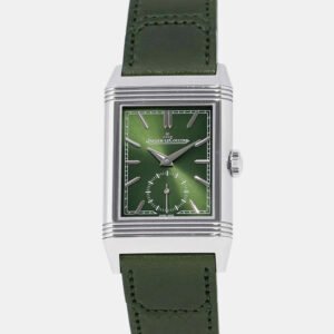 luxury-men-jaeger-lecoultre-used-watches-p1164658-009 Jaeger LeCoultre Green Stainless Steel Reverso Q397843J Manual winding Men's Wristwatch 45.6mm