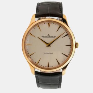 Jaeger LeCoultre Cream Rose Gold Master Ultra Q1332511 Thin Automatic Men's Wristwatch 41 mm