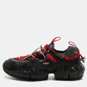 Jimmy Choo Multicolor Leather and Mesh Diamond Low Top Sneakers Size 42.5