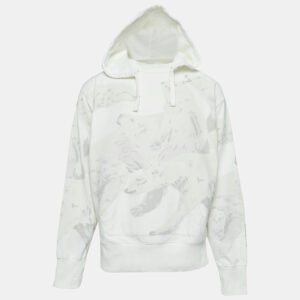 Kenzo White Polar Bear Print Cotton Knit Seasonal Hoodie M