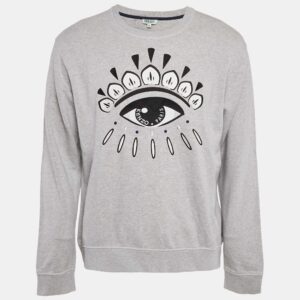 Kenzo Black Eye Embroidered Cotton Crewneck Sweatshirt XL