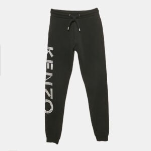 Kenzo Black Logo Print Cotton Jogger Pants XS