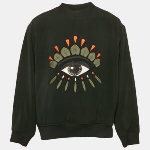 luxury-men-kenzo-used-clothes-p1155103-001 Kenzo Black Eye Embroidery Knit Crew Neck Sweatshirt L