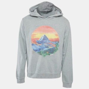 Kenzo Grey Printed Cotton Hoodie L