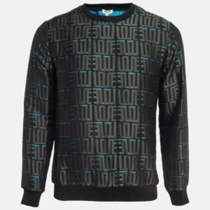 Kenzo Grey Monogram Jacquard Crew Neck Sweatshirt S