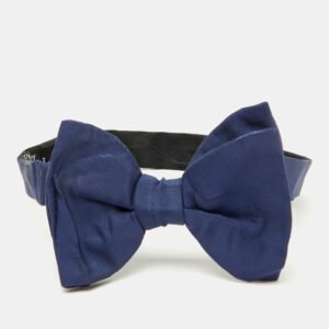 Lanvin Blue Silk Classic Bow Tie