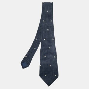 Lanvin Blue Dots Print Silk Tie