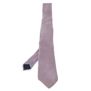 Lanvin Pink Dot Pattern Print Silk Satin Tie