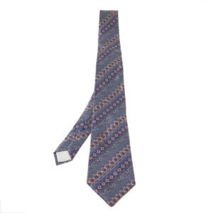 Lanvin Pale Purple Paisley Pattern Print Silk Tie