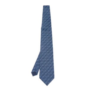 Lanvin Blue Circle Print Silk Tie