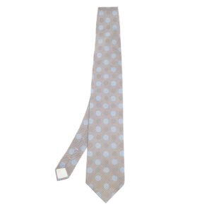Lanvin Vintage Grey Circle Print Silk Tie