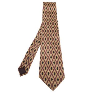 Lanvin Multicolor Diamond Printed Silk Tie