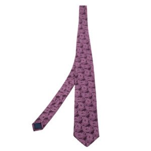 Lanvin Purple Paisley Jacquard Silk Tie