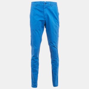 Lanvin Blue Cotton Gabardine Trousers L