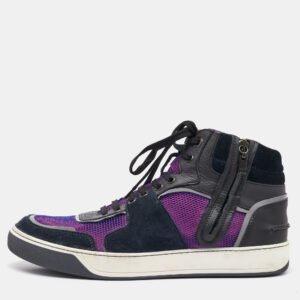 Lanvin Multicolor Leather and Mesh High Top Sneakers Size 41