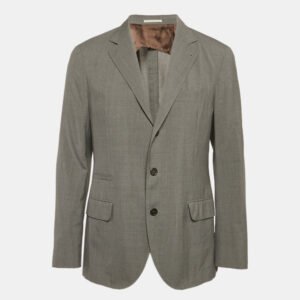 luxury-men-loro-piana-used-clothes-p1149426-001 Loro Piana Grey Wool Single Breasted Blazer L