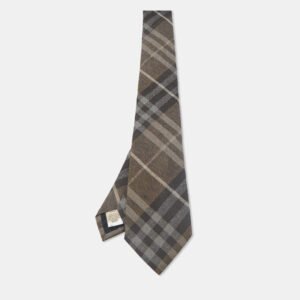 louis vuitton grey silk checks classic tie