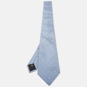 louis vuitton blue patterned traditional tie
