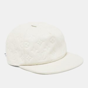 Louis Vuitton X Virgil Abloh Limited Edition White Casquette Monogram Quill Baseball Cap One Size