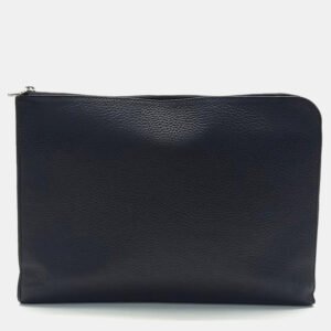 Louis Vuitton Black Leather Pochette Jour GM Clutch
