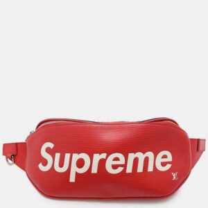 Louis Vuitton Supreme Collaboration Red Epi Leather Bumbag PM Bag