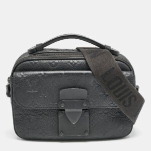 Louis Vuitton Black Monogram Taurillon Leather S Lock Messenger Bag