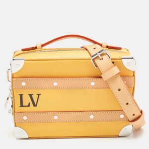 Louis Vuitton Saffron Yellow Leather Handle Soft Trunk Bag