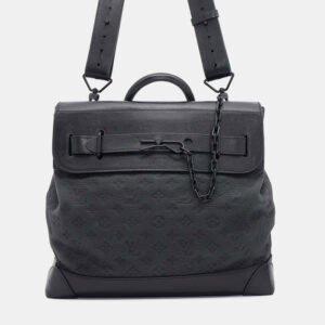 Louis Vuitton Noir Monogram Taurillon Leather Steamer PM Bag