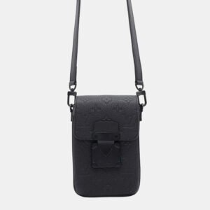 Louis Vuitton Black Monogram Taurillon Leather S-Padlock Vertical Wearable Wallet