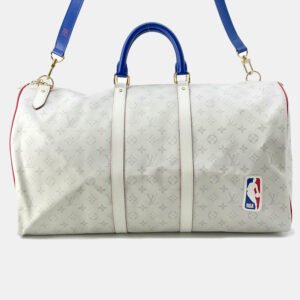 Louis Vuitton White Monogram LVx NBA Keepall Bandouliere 55 Duffel Bag