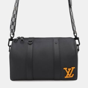 Louis Vuitton City Keepall Noir Grain Leather Damier - Distorted