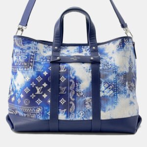 Louis Vuitton Trolley Blue Monogram Bandana Tote Bag