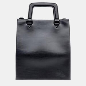 Louis Vuiton Black Epi Leather Sac Plat Tote Bag