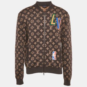 Louis Vuitton X NBA Brown Monogram Wool Knit Zip-Up Jacket M