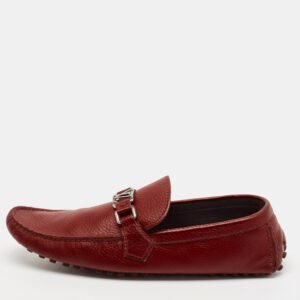 Louis Vuitton Burgundy Leather Hockenheim Loafers Size 44