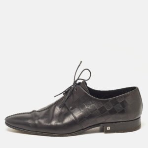 Louis Vuitton Black Damiere Leather Lace Up Derby Size 42.5
