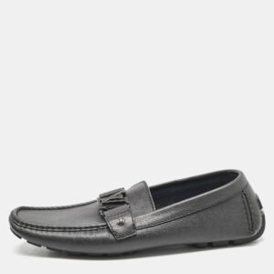 Louis Vuitton Black Leather Monte Carlo Loafers Size 44.5