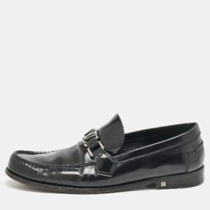 Louis Vuitton Black Leather Major Loafers Size 42.5