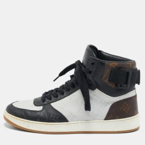Louis Vuitton Tricolor Monogram Canvas and Leather Rivoli High Top Sneakers Size 39