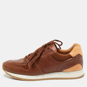 Louis Vuitton Tan/Brown Monogram Canvas And Leather Run Away Sneakers Size 41.5